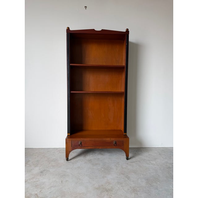 Hollywood Regency 1960s Hollywood Regency Baker-Style One-Drawer Bookcase With Adjustable Shelves For Sale - Image 3 of 16