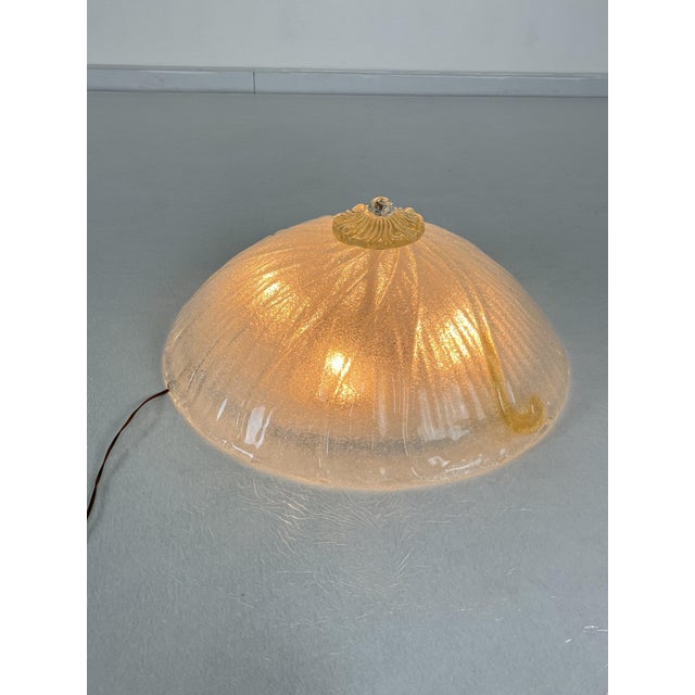 Gold Venetian Ceiling Light with 4 Lights in Grit Murano Glass, 1980s For Sale - Image 8 of 13