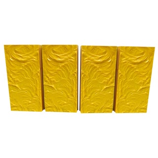 Pop Art Wall Lights in Yellow from Uwe Mersch Design, 1970s, Set of 4 For Sale