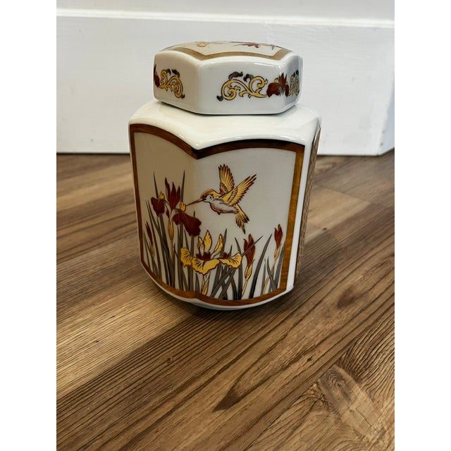 Japanese Vintage Japanese Porcelain Hexagonal Ginger Jar For Sale - Image 3 of 11