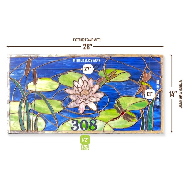 Artisan Stained Glass Transom Window Panel, Chesapeake Marsh 28" X 14" For Sale - Image 4 of 8