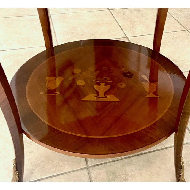 French Gueridon Style Inlaid Side Table For Sale - Image 9 of 13