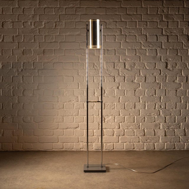 Mid-Century Modern Trombone Floor Lamp by Jo Hammerborg for Fog & Mørup, Denmark, 1960s For Sale - Image 3 of 14