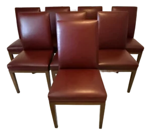 Set of 8 Artistic Frame Dining Chairs With Moore & Giles Leather