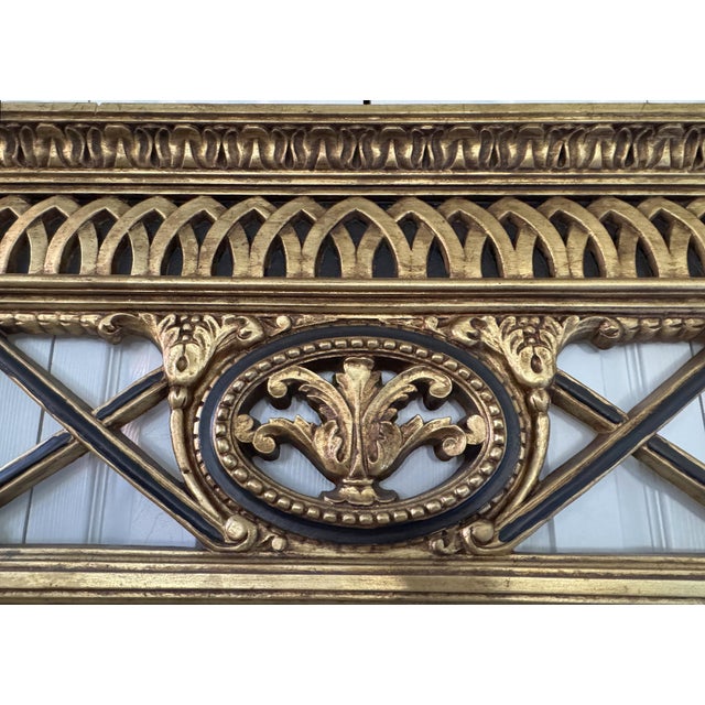 Vintage 1980s Neoclassical Beveled Mirror: Giltwood & Metal, Carved Urn & Swag For Sale - Image 12 of 18