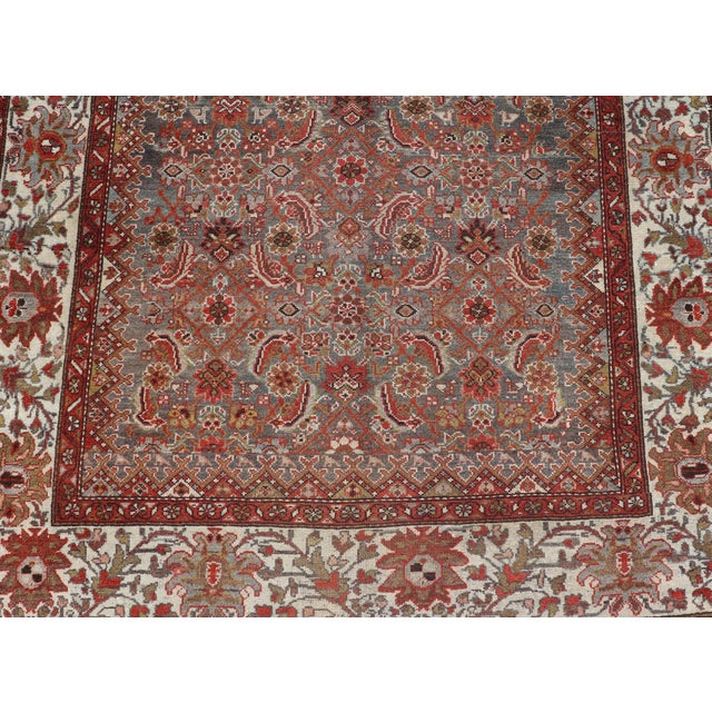 Textile Antique Persian Malayer Rug With Allover With Herati Design in Terracotta For Sale - Image 7 of 13