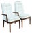 Mid Century Modern Dining Chairs in Walnut & Tufted Beige Fabric - A Pair For Sale