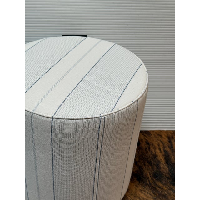 White Lee Industries Sunbrella Drum Ottoman For Sale - Image 8 of 12
