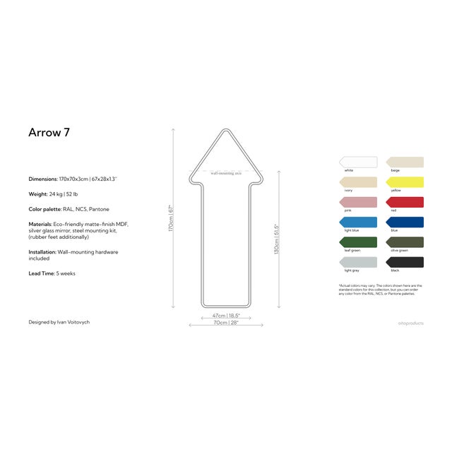 Light Pink Statement Mirror for Entryways and Living Rooms – Arrow 7 For Sale - Image 4 of 17