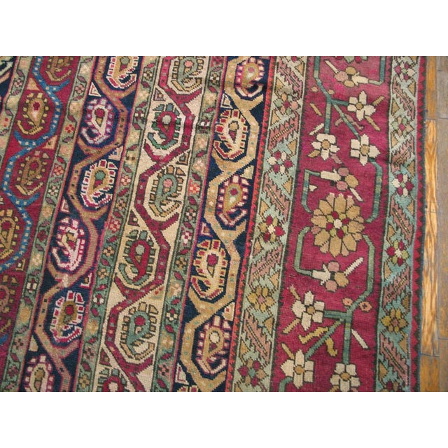 19th Century Vintage Tan and Light Pink Color With Florid Design Antique Caucasian Karabagh Rug For Sale - Image 5 of 5