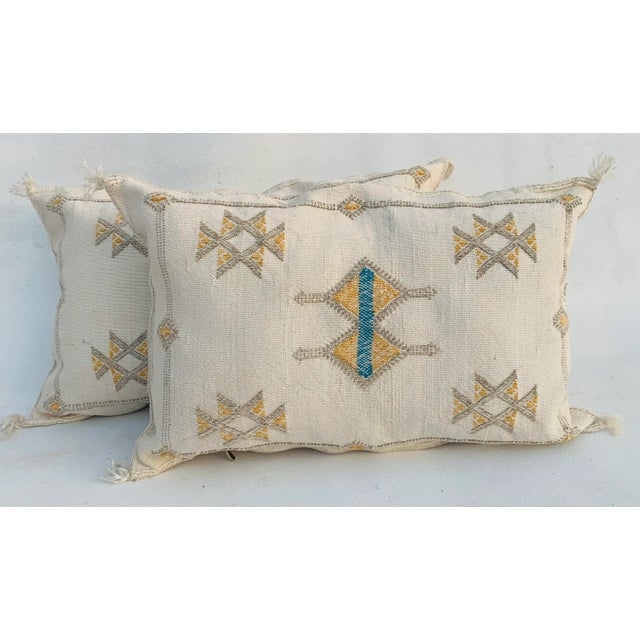 Contemporary White Mizwad Silk Sabra Pillows Covers- a Pair For Sale - Image 11 of 11