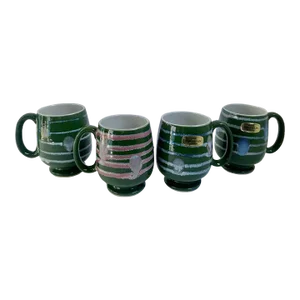 Vintage National Potteries Co. Napcoware Shubui Porcelain Mugs- Set of 4