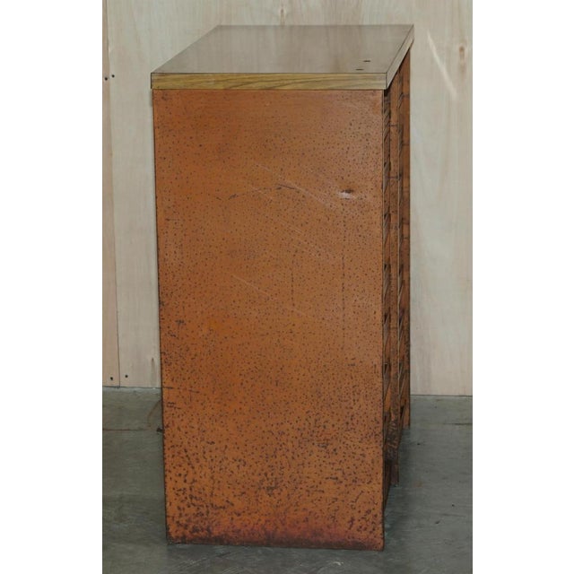 Antique Industrial Metal Workers Chest of Drawers for Screws Nuts & Bolts For Sale - Image 9 of 16