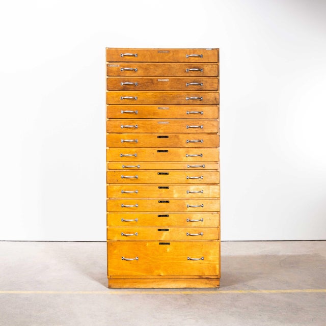 Tall Multidrawer Engineers Cabinet, 1950s For Sale - Image 11 of 11