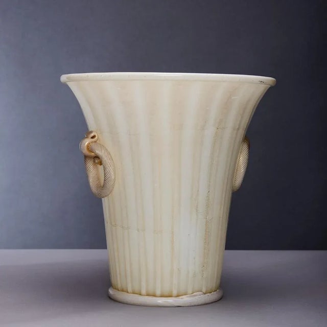 Twin-Handled Vase by Ercole Barovier for Barovier and Toso, 1956 For Sale - Image 4 of 11