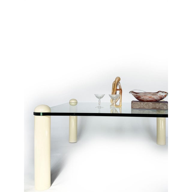 Cream Vintage Clear Coffee Table, 1980s For Sale - Image 8 of 10