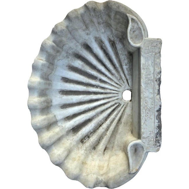 Antique Parian Marble Shell Sink, 19th Century For Sale - Image 5 of 6
