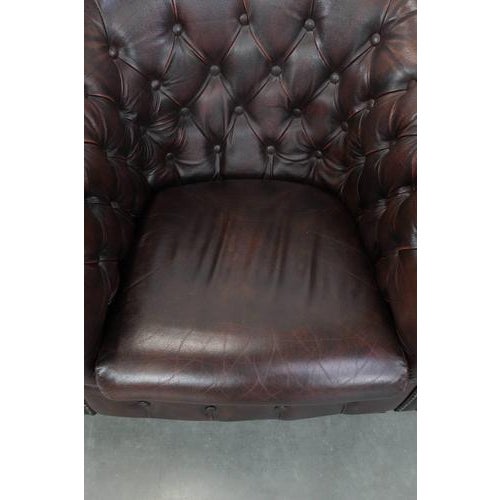 Chesterfield Club Chairs in Cowhide Leather, Set of 3 For Sale - Image 6 of 18