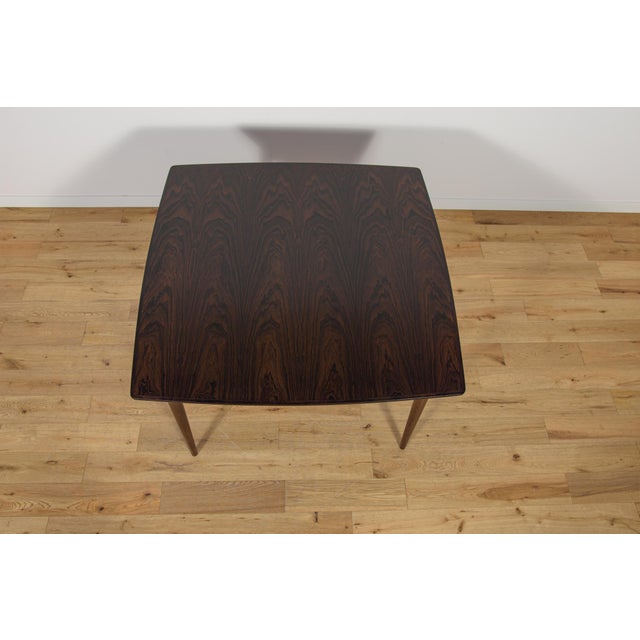 Wood Mid-Century Square Extendable Rosewood Dining Table, Denmark, 1960s For Sale - Image 7 of 18