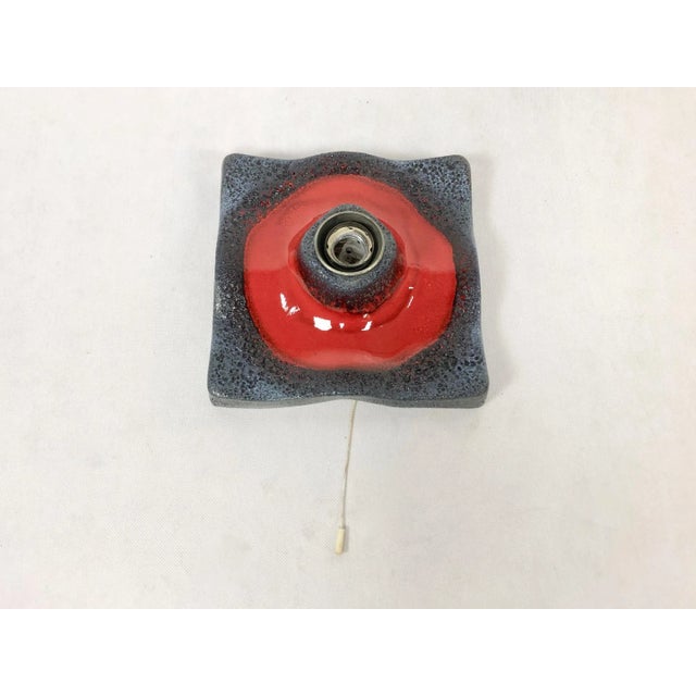 German Fat Lava Ceramic Sconce, 1970s, in Flawless conditions. Designed 1970 to 1979 European Plug (up to 250V).The wiring...