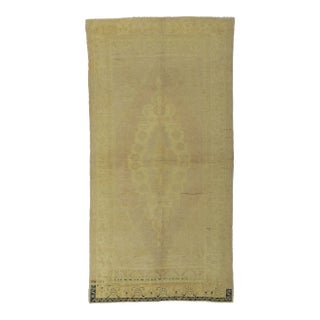Muted Vintage Turkish Oushak Rug - 04'05 X 08'06 For Sale