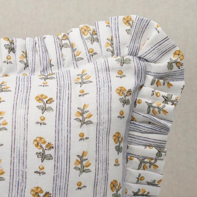 This pillow features Cabanon Stripe with a fringe finish. A classic combination of flowers and stripes, this delicate...