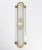 Italian Art Deco style wall light or flushmount shown in frosted Murano glass mounted on unlacquered natural brass frame /...