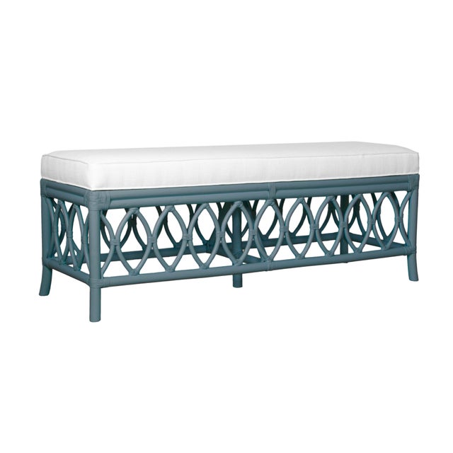 Not Yet Made - Made To Order Lillian Bench - Regatta Blue For Sale - Image 5 of 8
