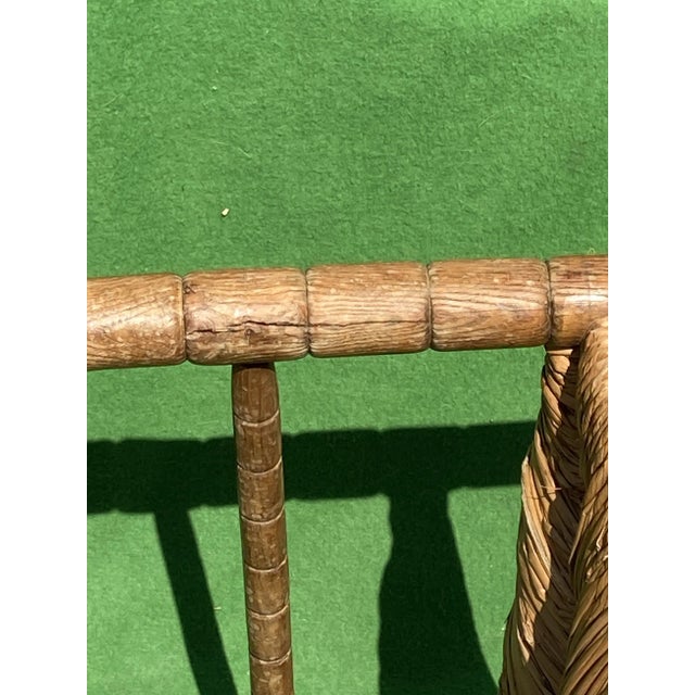 Wood Set of German Bobbin Turned Side Chairs with Rush Seats For Sale - Image 7 of 12