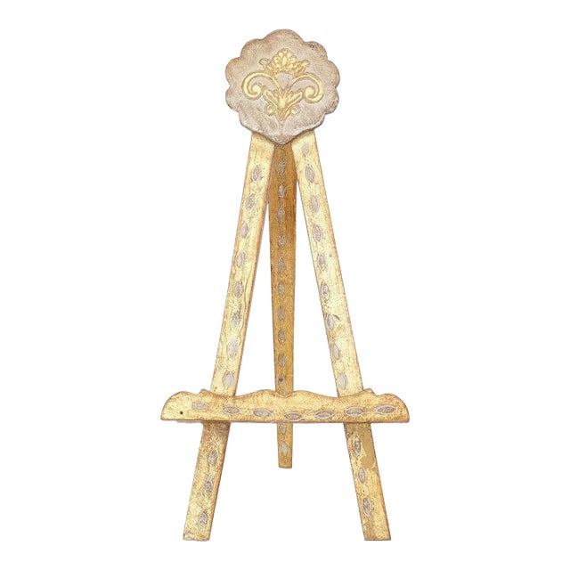 Vintage Italian Florentine Gilt Wood Display Easel For Sale