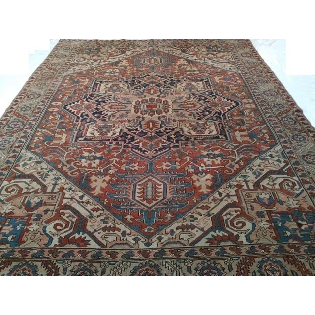 Persian Antique Serapi Area Rug, 9'6" X 11'6" For Sale - Image 3 of 9