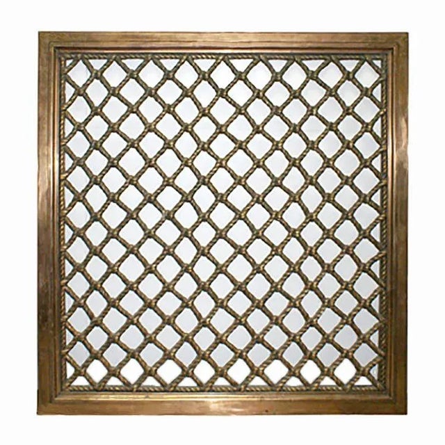 Bronze Grille Antique Criss Cross Rope Pattern For Sale - Image 4 of 4