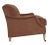 Sofa with two loose seat cushions, tight serpentine back and tapered legs. Front legs have brass casters. Upholstered in...