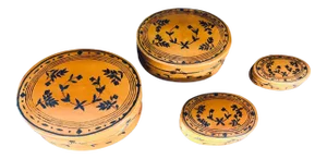 Vintage 1990s Lacquered Nesting Boxes - Set of 4