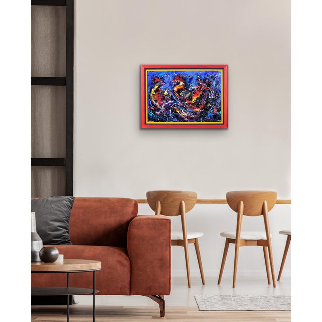 David Wilde, Cock Fight, Impasto Acrylic, 1960s For Sale - Image 13 of 18