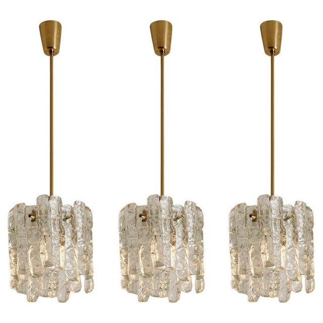 Ice Glass Pendant Light by J.T. Kalmar, 1970s For Sale - Image 14 of 14