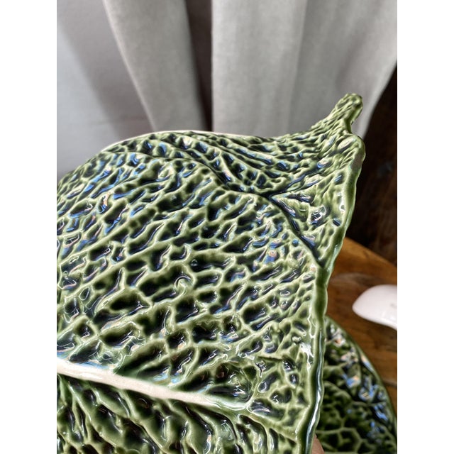 1970s Large Earthenware Tureen in the shape of Cabbage Leaves, 1970s For Sale - Image 5 of 18