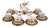 X-Form Mocha Service for 6 in Gilt Bronze with Scattered Flowers from Meissen, 1980s, Set of 21 For Sale