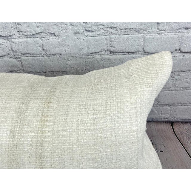 Turkish 16 x 24 Hemp Pillow Turkish Cushion Natural White Pillow Cushion Cover For Sale - Image 3 of 4