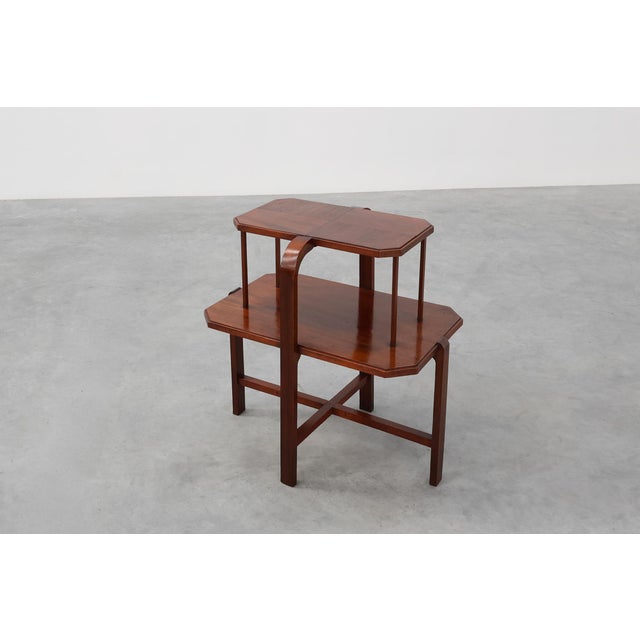 Art Deco Two-Tier Side Table in Wood, 1920 For Sale - Image 4 of 12