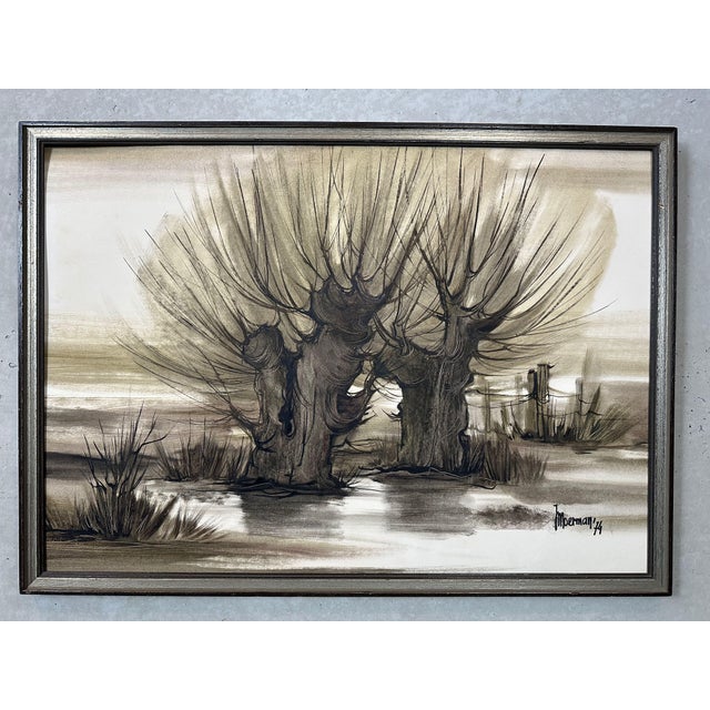 Jacqueline (Jaklien) Moerman, Pollarded Willows, 1974, Mixed Media on Paper For Sale - Image 9 of 9