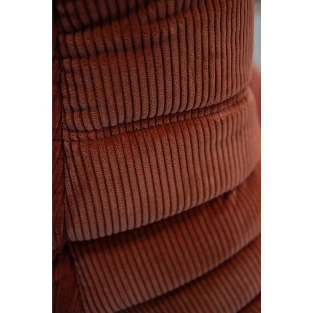 Togo Lounge Chair in Coral Corduroy by Michel Ducaroy for Ligne Roset For Sale - Image 15 of 16