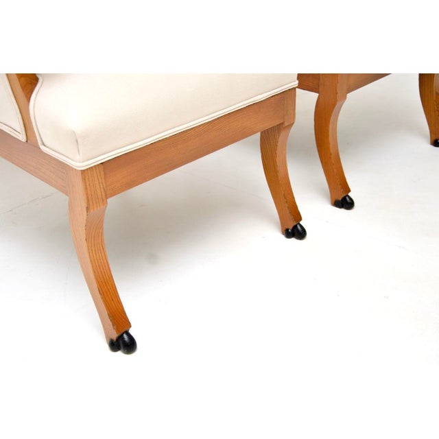 Antique Neo-Classical Swedish Elm Chairs, 1890s, Set of 2 For Sale - Image 11 of 14