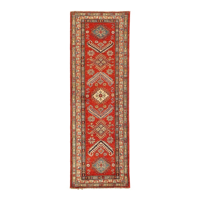 Pasargad DC Fine Hand Knotted Kazak Runner Rug For Sale