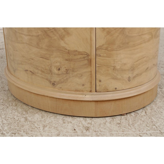 Pair of Drexel Heritage Burl Ash Oval End Tables For Sale - Image 10 of 14