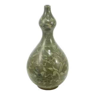 Sage Green Double Gourd 12" Vase For Sale