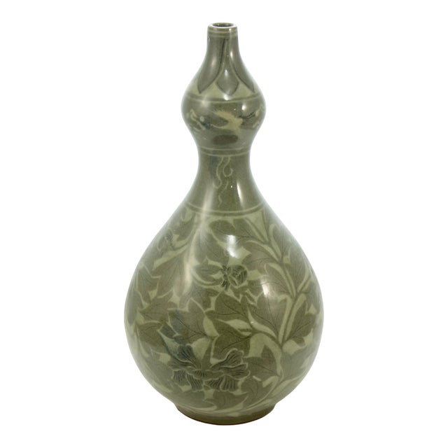 Sage Green Double Gourd 12" Vase For Sale