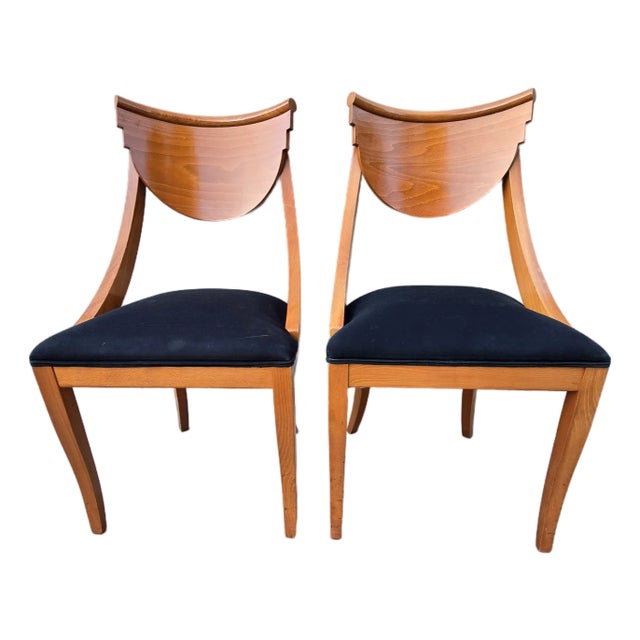 Italian Maple Deco Dining Chairs For Sale