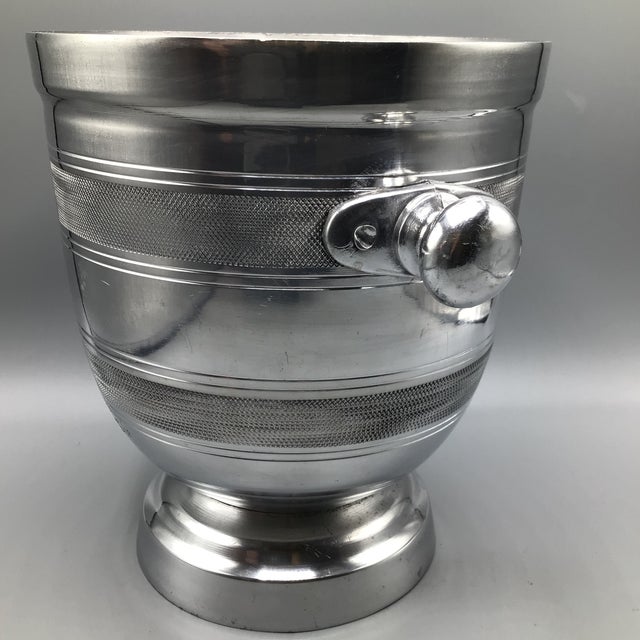 Vintage Aluminum Knob Handle Champagne/Wine Cooler Bucket For Sale - Image 4 of 12