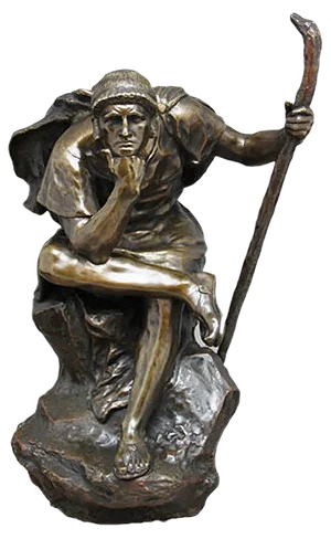 Large 19th Century Bronze Sculpture of Oedipus Meditating by Henri Daniel Contenot